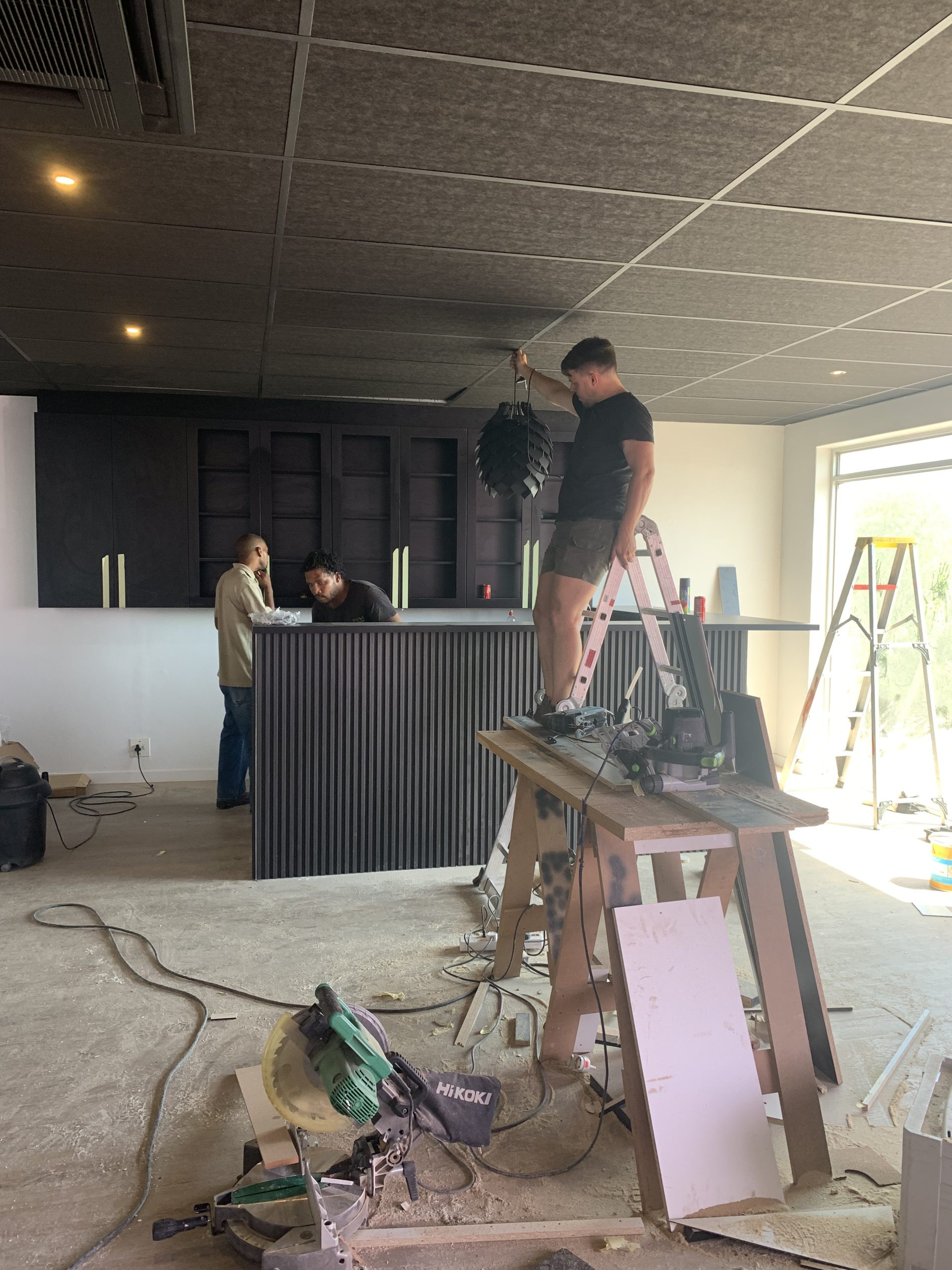 D-VELOPE commercial interior during installation